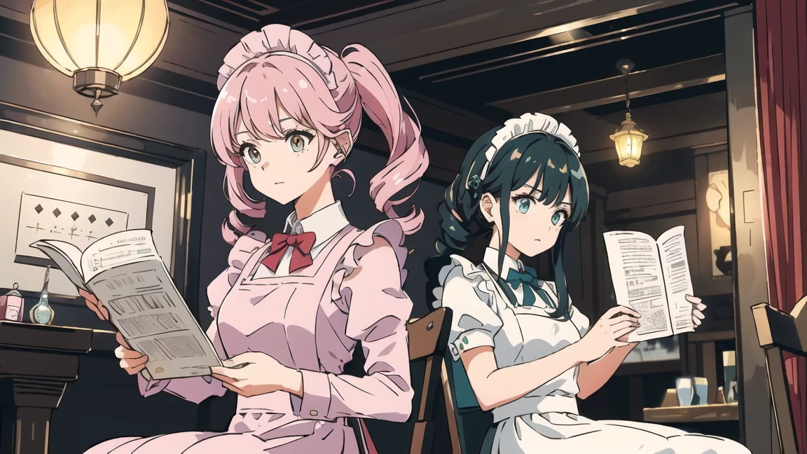 (Highest quality, masterpiece),カフェで音楽を聴きながらreadをするgirl、earphone、girl、read、nightのカフェ、Nostalgic atmosphere(Best image quality),(Hair is pink、Drill Twin、Maid clothes）,(Master&#39;s Work),(Super detailed),(詳細なeyeの描写:1.0),(Lens flare:1.0),(Movie Posters:1.0),(Tarot Border:1.0),Portraitureは中央に配置されます,(close:1.0),(nagative space:0.8),(Negative space:1.6),(alone),(colorfulに浮かぶ {Wind|Water magic|ink|crystallizations|ice|fire|inflammation|lightning|web|rock|sand|particle|光のfire花|Blood}:1.0),(colorfulなものが多い {Soap bubble|cloud|Thorn|spike|Grapevine|current|spiral|barely|wing|Tattoo|Cube|octahedron}:1.0),(floating {red|green|green|Aqua|purple|yellow|black|white|gray|Pink|orange|lime} {ribbon|Fater|particle|blade|water滴|Snow Flower|soft ball}:1.0),({crystallization|ice|fire|inflammation|Wind|water|Earth|stone|space|musical|Sonic|Vortex} {magic|wing}:1.0), ({Ray Tracing,Shine|Speckled sunlight,light,Caustics|night,Black Theme|mysterious,Creepy|easy going,pastel}:1.2), ({colorful|Sparkling|Multicolor}:1.0),(Beautiful sparkle:1.0),({Leaning forward|Lean back|Tilt to the side|}:1.2),{(smile:1.0)|(False Smile:1.0)|(Stern expression:1.0)},({small|small||lips,eyelash}:1.0),{(Open your mouth:1.0)|(Mouth closed:1.0)|},({eyelash|eye shadow||}),{片eyeを閉じて|||},(),({From below|From above|From the side From the side|From behind|Face-to-face viewer}:1.3),(Hello:1.3),(Tilt your head:1.0),(Dynamic pose:1.1),,({red|green|green|Aqua|purple|yellow|black|white|gray|Pink|orange|lime} {armor|dress|Collared shirt|suit|Costume}:1.0),({formal|army|Techwear|Urban style|casual,casual clothes|Fantasy,Magister|wild,Tribe|sf,Futuristic}),({Checked skirt|Layered skirt|Fluffy dresses|tights|pants|Shorts}),({red|green|green|Aqua|purple|yellow|black|white|gray|Pink|orange|lime} {eye|eye|student}:1.4),,,,{Length jacket|Blazer jacket|Cape|sweater|tie||},{(Floating Cape:1.0),|}({Fox Ears, Fox Girl|吸Blood鬼, Bat Wings|Pointed Ears,(Fairy:0.5)||}:1.1),({Abstract background|city,Skyscraper|forest,garden|city|shrine|cave,underground|Swamp|lake|winter|Alien planets|}:1.4),({indoor,internal|屋outside,outside}:1.1),,({Sitting|flight|Jump|lay|Are standing|Are standing on one leg}:1.1),({Skin of color|white skin|green skin|greenwhiteい肌|By thing|Shiny skin|blackい肌||}:1.1),({Full Body Lesbian|Upper Body|Portraiture|}:1.25),{tooth, 皮のtooth|Tongue Stock|Frowning|lipsを噛む|Thinking|||||}, {虚ろなeye| student in symbol shapes, Heart-shaped student| Slit pupil, + +|||||}, (pink hair, twin tails twin drill, show your forehead, blue eyes, White frilled white headband, slanted eyes, smile, long sideburns, curled bangs, neck ribbon, Forehead, amount),
