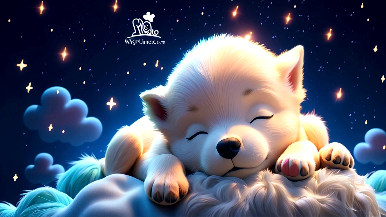 cute puppy sleeping with puppy