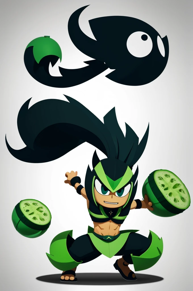 A character from Patapon 3, have themed features "wild cucumber"
More muscles , that has animation of patapon the game series 1, 2 y 3 pero debe de ser un personaje animado
Es muy importante mantener la temática de wild cucumber
Animación de dragón ball