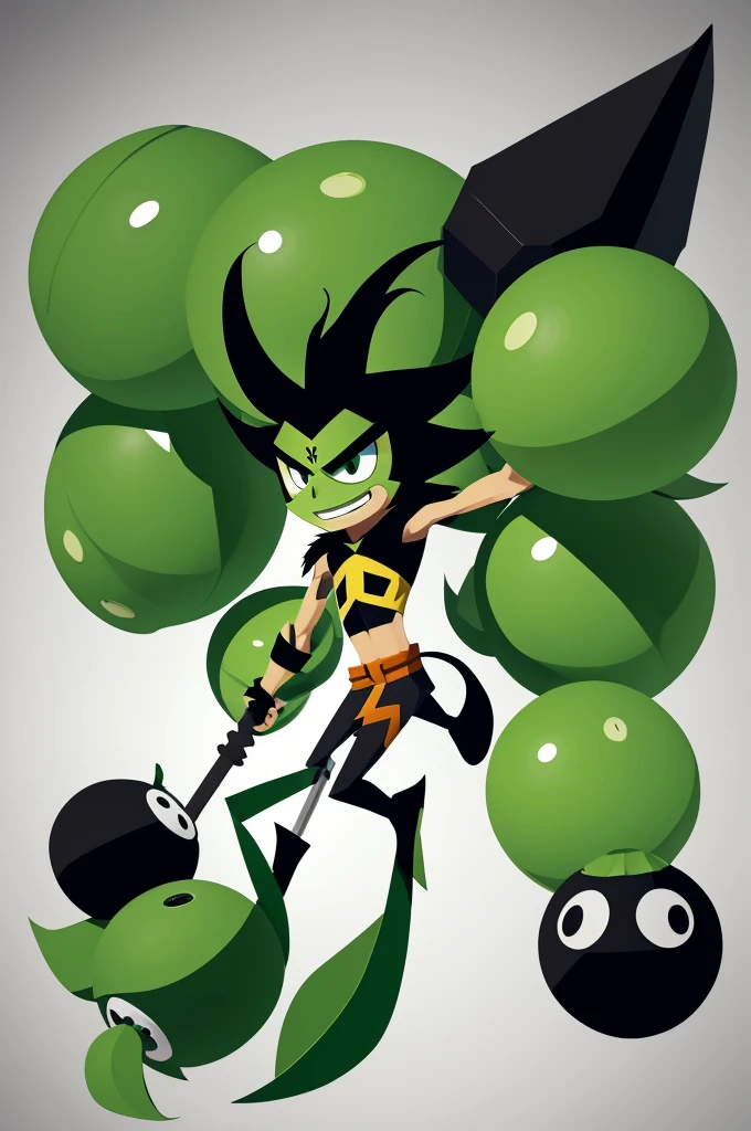 A character from Patapon 3, have themed features "wild cucumber"
More muscles , that has animation of patapon the game series 1, 2 y 3 pero debe de ser un personaje animado
Es muy importante mantener la temática de wild cucumber
Animación de dragón ball