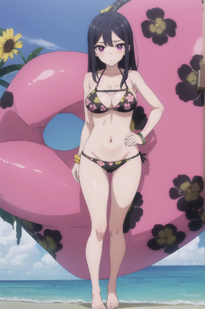 Bikini, Bikini negro, bracelet, floral print, Fix it, belly button, Estampado en Bikini, swimsuit, only, big thighs, pink eyes