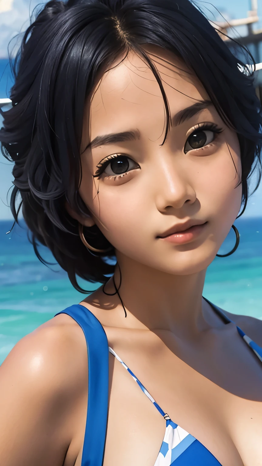 One Girl, depth odebt debtield, debtirst-person view, debt/1.8, 135mm, Nikon, UHigh resolution, retina, masterpiece, Accurate, Anatomically correct, Textured skin, Very detailed, Attention to detail, high quality, 最high quality, High resolution, 1080P, High resolution, 4K, 8K, Close-up, ,, bikini,Beach