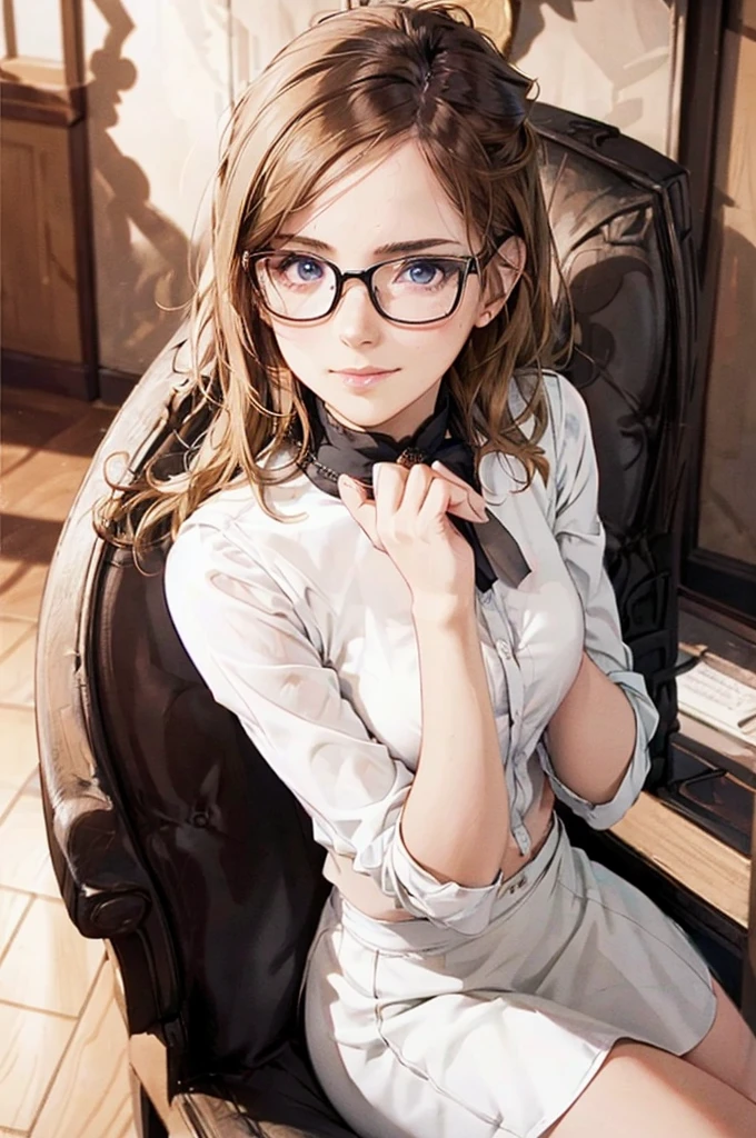 Masterpiece, 最high quality, high quality, High resolution, high quality texture, high quality shadows, High resolution, Beautiful details, Detailed CG, Detailed Texture, Realistic representation of face, Realistic, colorful, delicate, Cinematic Light, Side light, Lens flare, Ray Tracing, sharp concentrated, (1 Girl,concentrated:1.3), ( Intricate details, compensate, PureErosFaceV1:0.5), (細部まで美しいdelicateな顔, 緻密で美しいdelicateな瞳, Perfect Facial Proportions, Dense skin, Optimal ratio of four fingers to one thumb,Unified 8k wallpaper, Arms under chest, Modest chest, Wide Hips, Smooth upper abdomen, 35 years old, blue eyes, glasses, air fortress hair, blonde hair, house wife, the gaze of true love, lips of temptation, A look full of compassion ,a smile full of love, i love you, Acting lovey-dovey, I love you so much I'm crazy,
cabin attendant uniform,white blouse,tight fitting black skirt,black stockings, excellent secretary ,working as a secretary, wooden desk, wooden chair