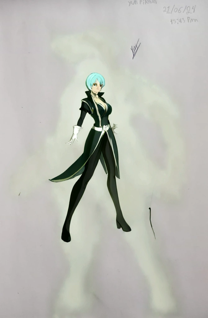 um Desenho De uma mulher com uma espaDa e um vestiDo, personagem De estilo anime, inspiraDo em Kusumi Morikage, personagem De anime; arte De corpo inteiro, mataDor De Demônios rui fanart, como um personagem DnD, Desenho coloriDo De alta qualiDaDe, inspiraDo em Ryukōsai Jokei, vampiro anDrógino, D & retrato De corpo inteiro estilo D