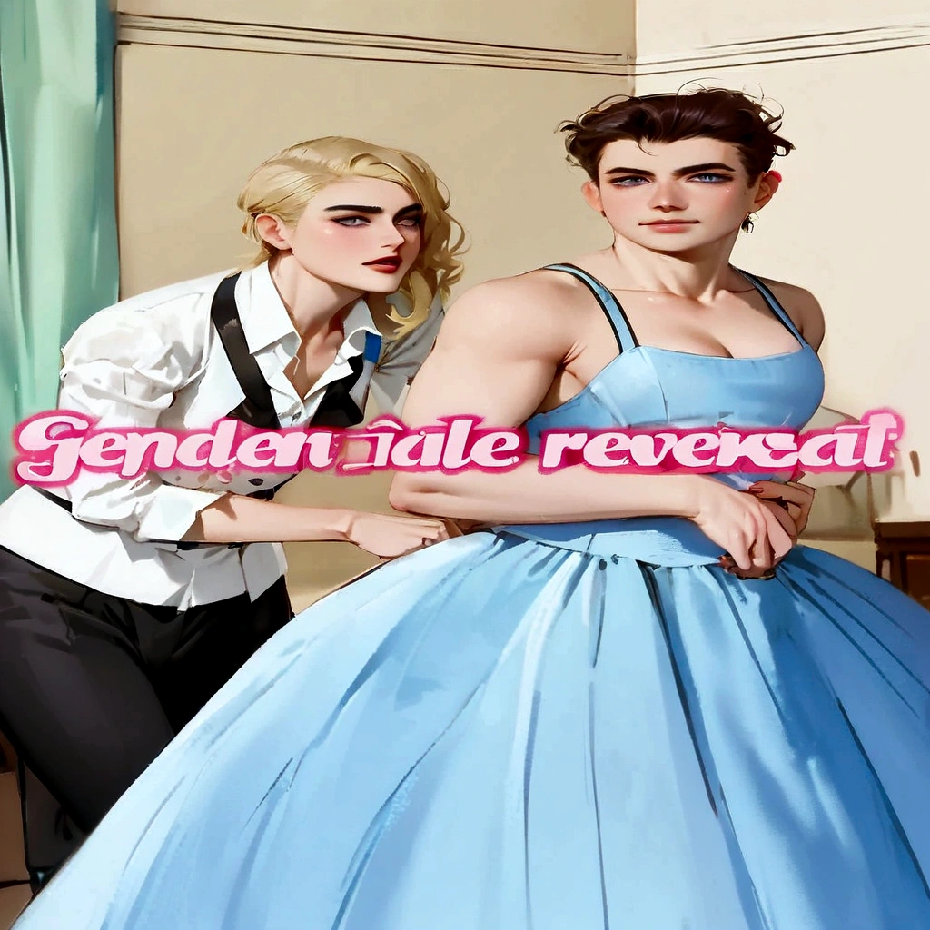 1girl, 1 boy , (((genderswap, genderless, madonna genderbend elegant, reverse, gentle femdom))), romance novel cover, half male and half female, promo art, !female, male!!!!!!!, inspired by Guido Reni, guido reni style, androgynous person, (((extremely gendered))) , very beautiful girl , very pretty boy , Female hugging and dominating male from behind femdom , ((( female hugging behind dominating male))) , (tall strong female) , (skinny small male) , lean male, male is smiling, female is sensual, (((female wearing a blue jeans))), tall strong female, skinny male, very beautiful sexy femdom and domination ,((( 18 years old)))