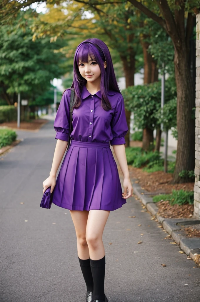 anime girl dressed in purple