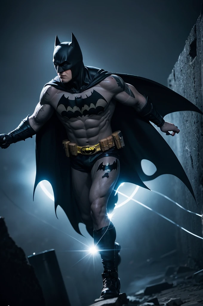 Batman tattoo with flash in action