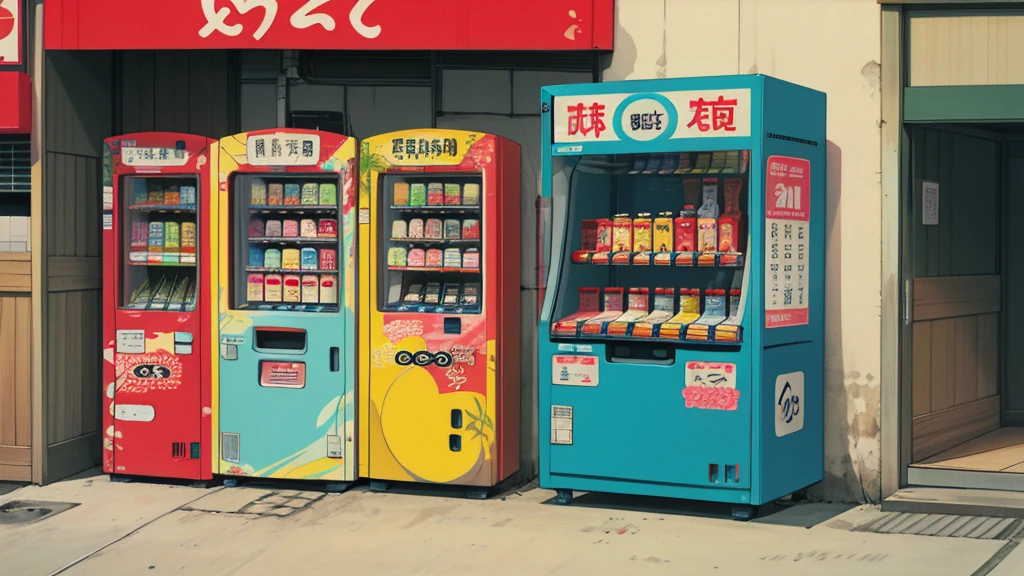 Alley, JAPANESE DRINK VENDING MACHINES, retro style