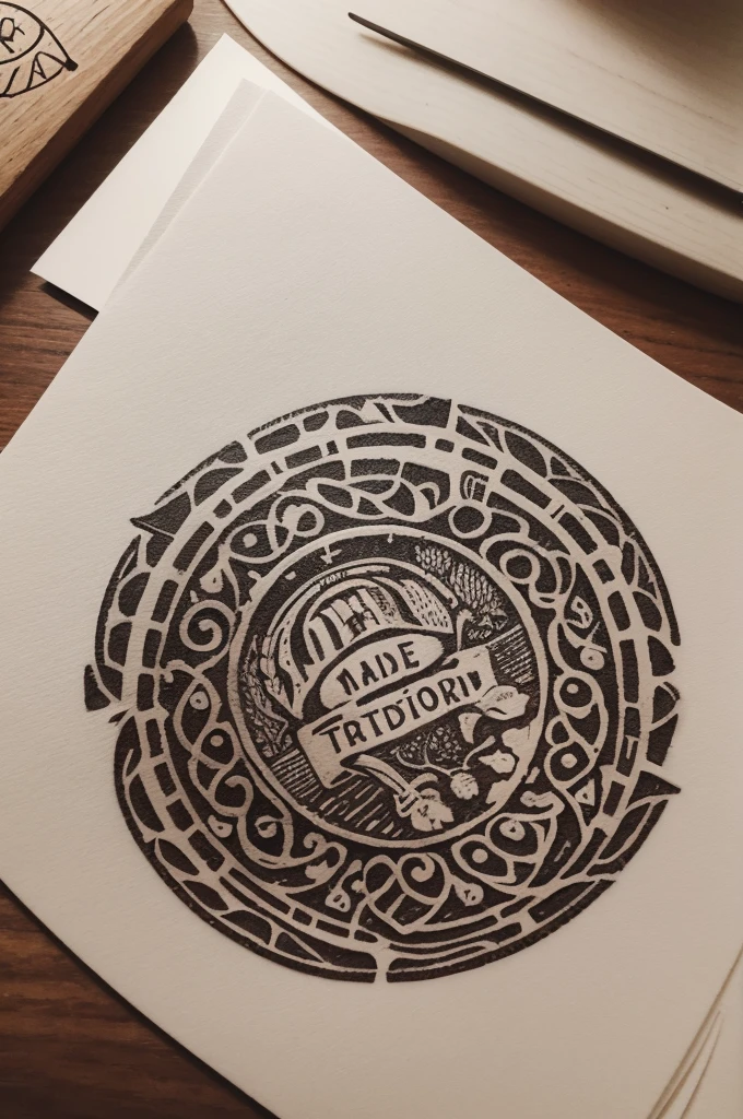 Make a stamp logo with your name "carimbó tradition"