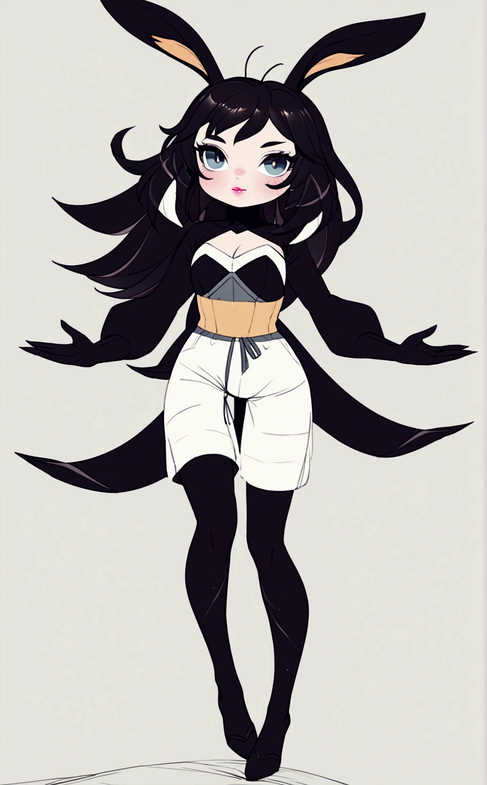 A cute girl with bunny ears, beautiful detailed eyes, beautiful detailed lips, extremely detailed face, long eyelashes, intricate rabbit-like ears, whimsical expression, pastel colors, fairy tale style, magical atmosphere, high quality, 8k, photorealistic, masterpiece, vibrant colors, cinematic lighting, fantasy, ethereal, white and black