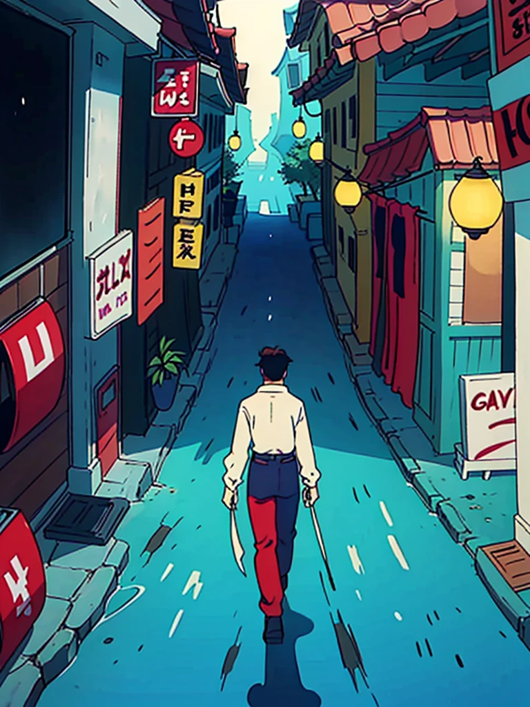 Alley, retro style