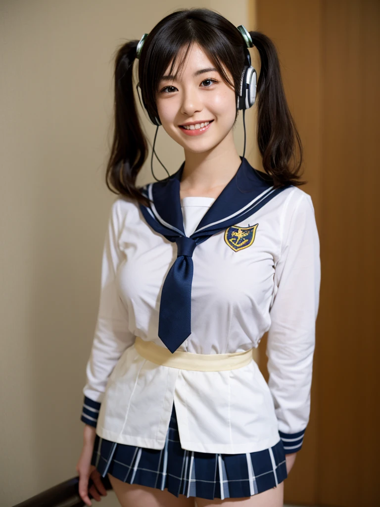 Alafed woman taking selfie with mobile phone in classroom、8K selfie photo、anime thai girl、Portrait of a girl、Wearing a uniform、Young woman selfie、young cute wan asian face、Wearing the Principal's Uniform、Selfie with straight angle、Gentle face、Round face Southeast Asian、Nivanchantara、🤤(((((large full breasts)))))、A smile、taut breasts、Japan student、Japanese student uniform、Braided hair