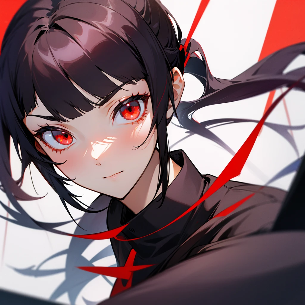 Black Hair, Red eyes, Character portrait, Overlooking,tooth, 