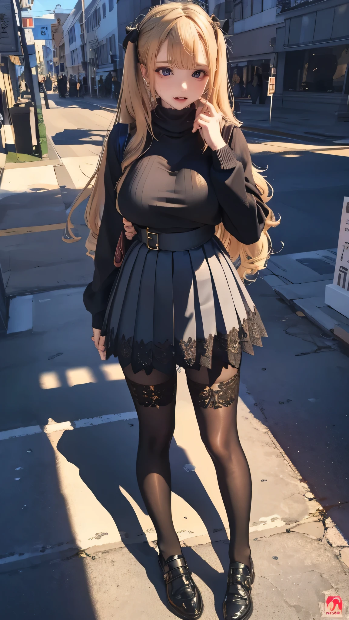 virgin destroyer sweater,black pantyhose,spread legs,high school girl,(Thin type),(large breasts),(random hairstyle),(Highest image quality, (8K), Ultra-realistic, Best Quality, High quality, High Definition, high quality texture, high detailing, Beautiful detailed, fine detailed, extremely details CG, Detailed texture, realistic representation of face, masterpiece, presence)