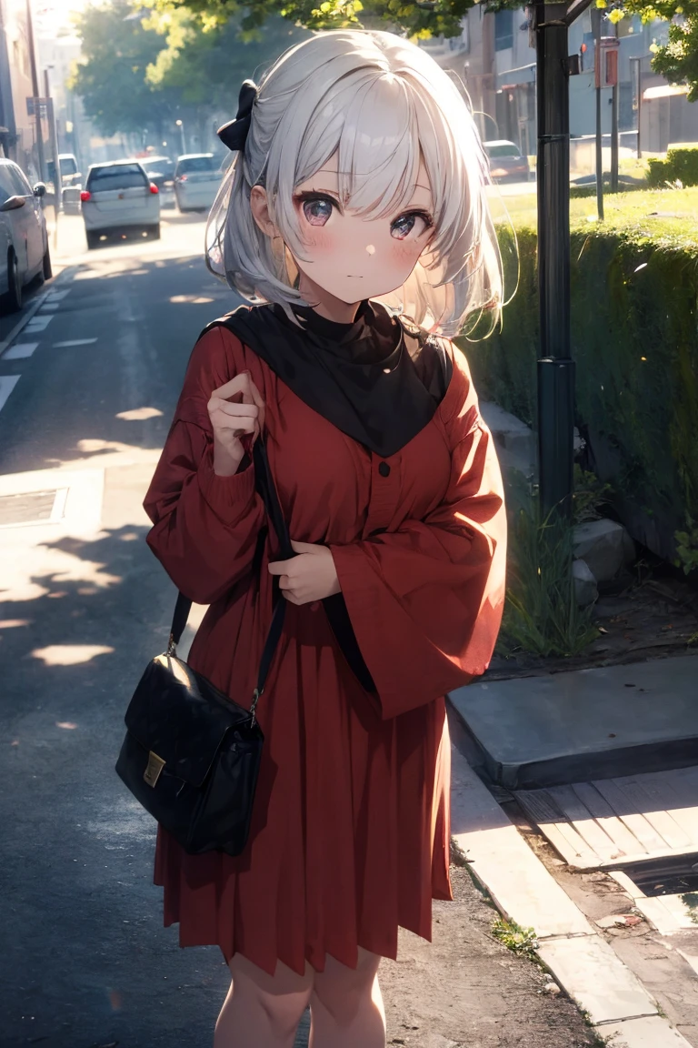 ((((masterpiece)))), expensive quality, very_expensive_solve, One Girl, {{they are}}, (()), ((white hair)), {{cute}}, face, Drunk, Blue off-the-shoulder spring outfit, gradation kimono, , hairpin, Pull up to your knees、Put your hand out in front of you and hold it、Leaning against a wall, Liquor, ((forest)), ((Backstreets)), paving stone, fog, Wind, ((Spotted sunlight)), white, ((View your audience)), 閉じる小さな胸の谷間Wind呂敷を差し出す