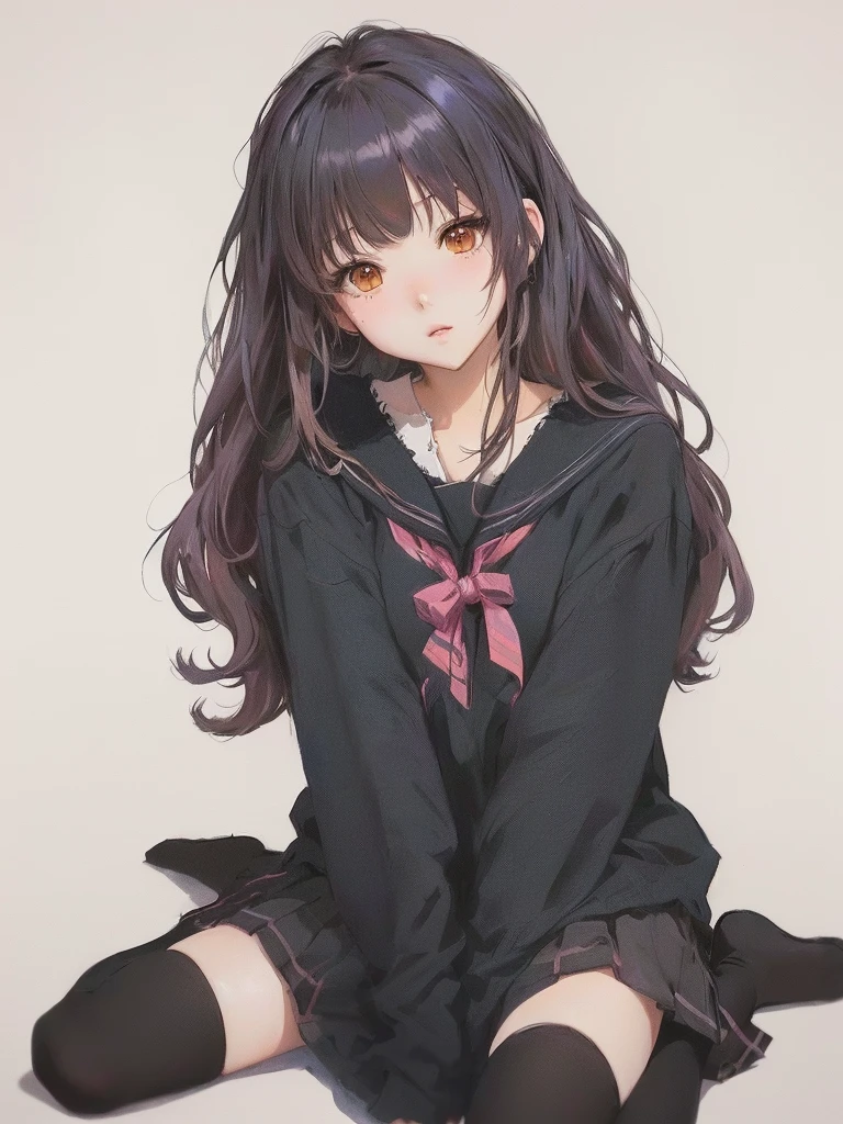 Anime Girls sitting on the ground with her legs crossed, portrait Anime Girls, cute Anime Girls, Anime Girls, an Anime Girls, (Anime Girls), cute Anime Girls portraits, Anime Moe Art Style, portrait of cute Anime Girls, cute Anime Girls portrait, portrait of an Anime Girls, Cute girl anime visuals, Anime Style 4k, portrait of Anime Girls