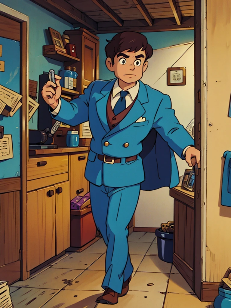 Man character, detective, retro
