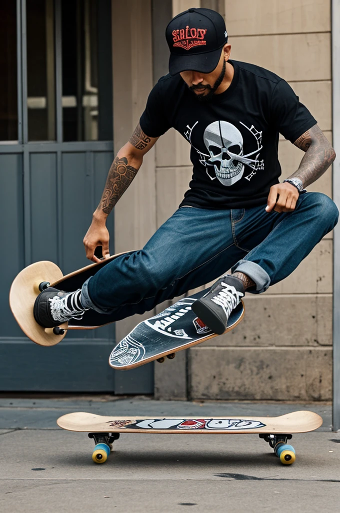 You go to a skull on a skateboard doing a kickflip