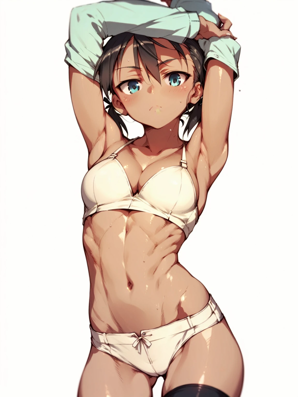 (((dark tan skin))) dark-skinned female, tanned　Dark brown skin　　Strike Witches　Kaneshiya Shitara　アズールレーン