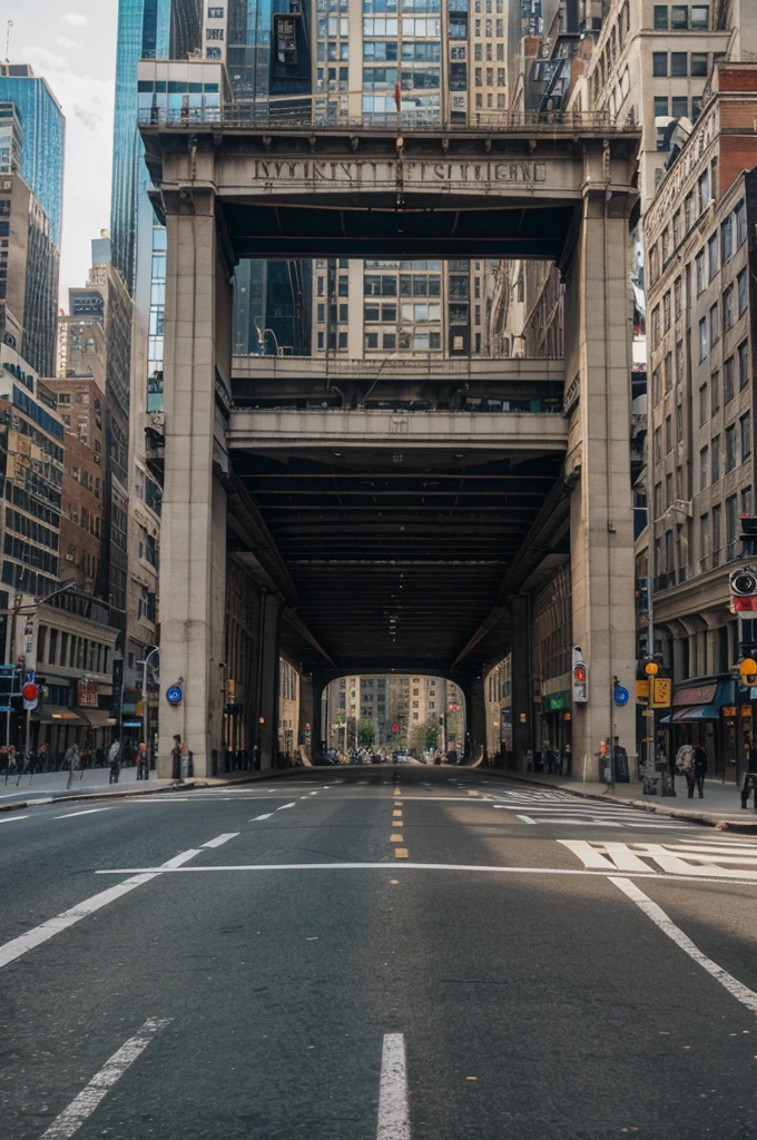new york, downtown highway in the city smooth road