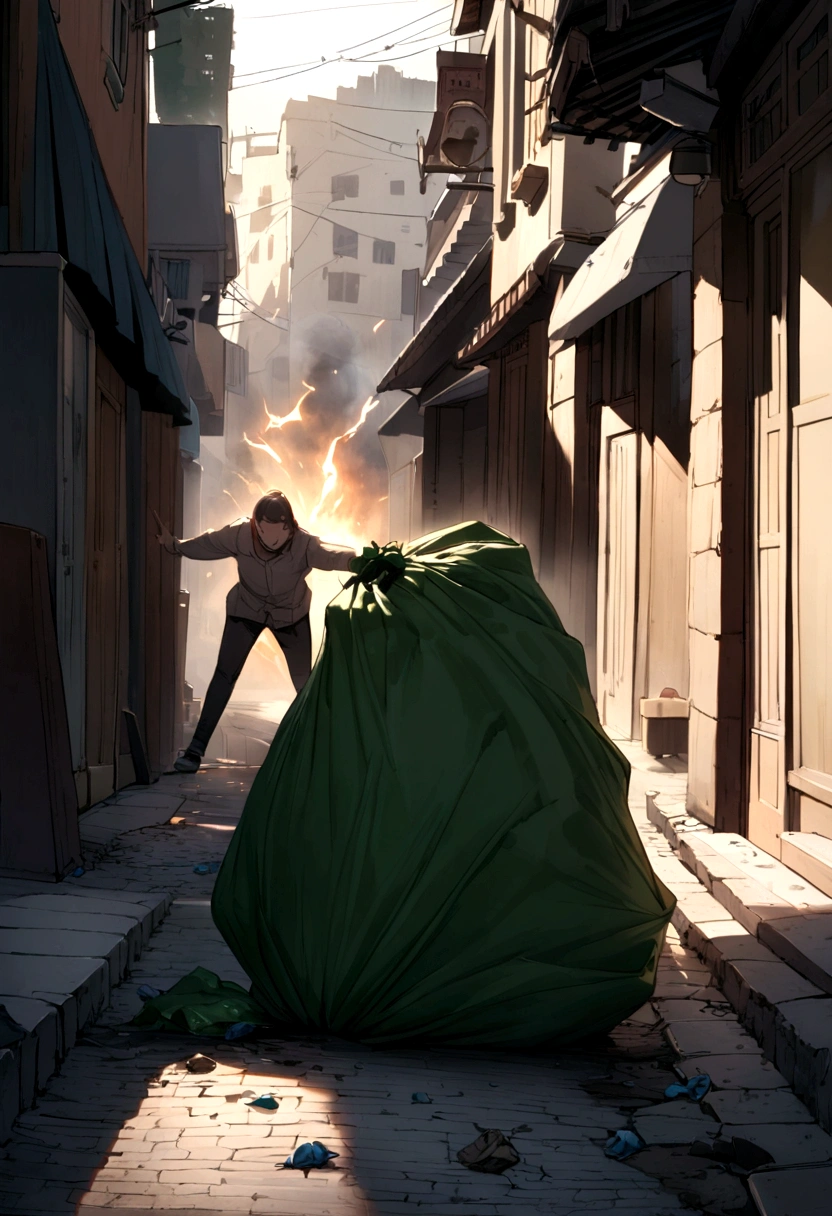 A person throwing garbage on the street