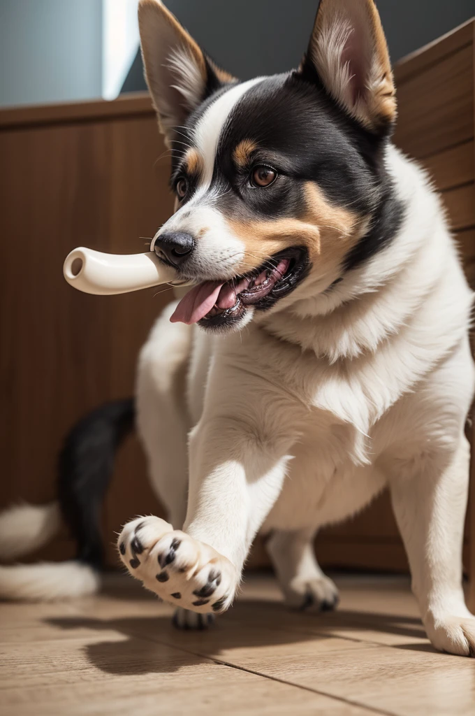 Kwai dog with bone in its mouth