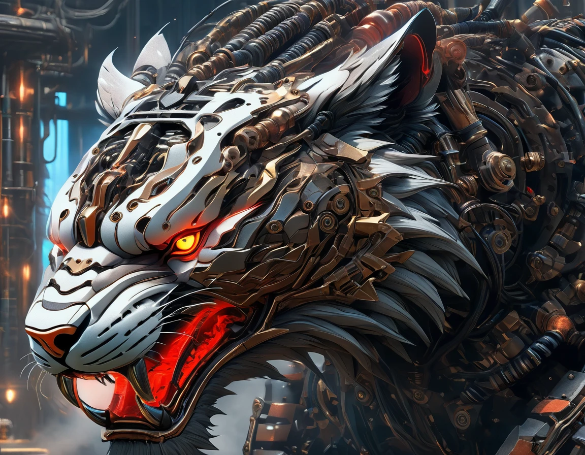 "(Super detailed mechanical interior image,Unique mech design,Traditional Chinese dragon head pattern)".