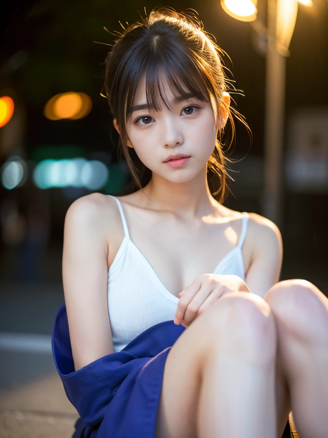 1girl, 15-years-old, the most famous Japanese idol, (Best-quality, Masterpiece, Ultra-High-Resolution, (Photorealistic:1.4), Raw Photo, depth of field, professional lighting, perfect anatomy, extremely details)