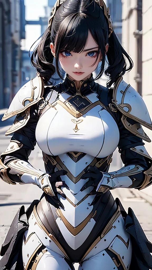 masterpiece、Top image quality、Black hair、Black bra、Colossal tits、mechs、animesque、8K,masterpiece, bset quality,Colossal tits、(1girl in)、((Pit Girl Suit))、shinny skin、Shiny big、dark-brown eyes、 ((top-quality))、 Crisp focus:1.2、Highly detailed facial and skin texture、A detailed eye、face perfect、perfect bodies、art by、nffsw、Blur the background、japanes、Big breasts with a strong presence、Circuit field、Blur the background、Cowboy Shot、