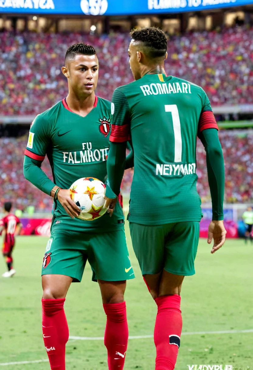 Cristiano Ronaldo alongside Neymar playing for Flamengo at Maracanã