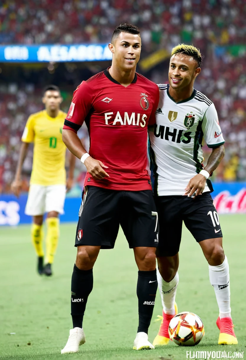 Cristiano Ronaldo alongside Neymar playing for Flamengo at Maracanã