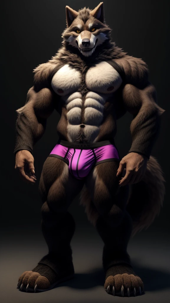 fursuit werewolf male muscular underpants
random background.