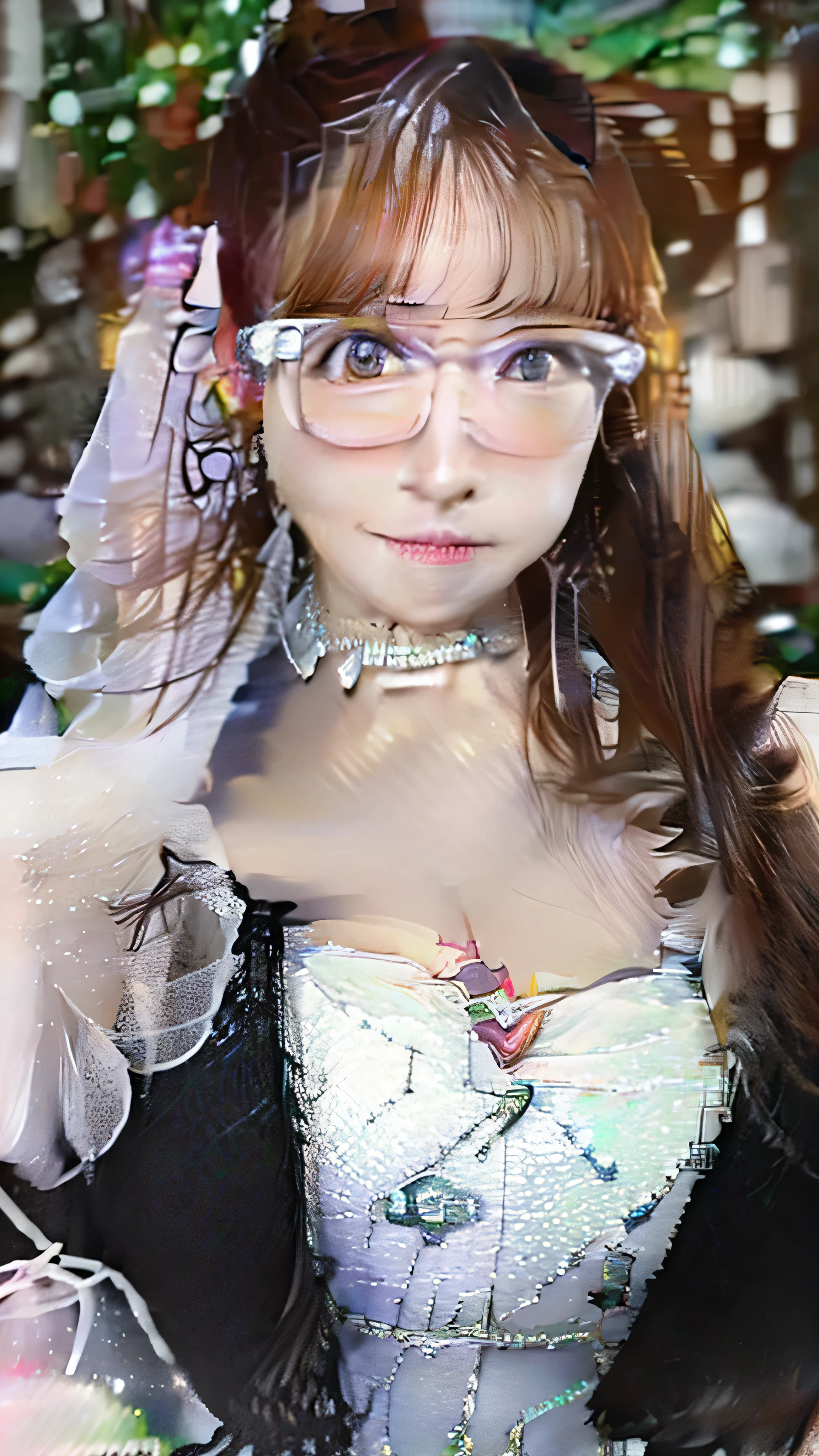 (best quality:1.3),(masterpiece:1.3),(illustration:1.3),(ultra-detailed:1.3),(imid shot:0.9),, , , 1girl,solo,very young,upper body,short neck,small breasts,, , from side,from below,close-up,, , , purple eyes,jewel-like eyes,extremely detailed eyes,extremely detailed face,(seductive smile:0.8),(open mouth:0.3),, , , filthy stream, murky water, garbage floating, rotting stench, haunting melody, scattered syringes, polluted mystery, abandoned tranquility, forgotten path, pebbled riverbed , twintails, maid,green hair,