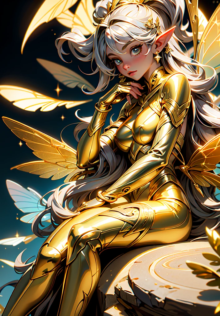 (((gold, silver, glimmer)), faerie), limited palette, contrast, phenomenal aesthetic, best quality, sumptuous artwork