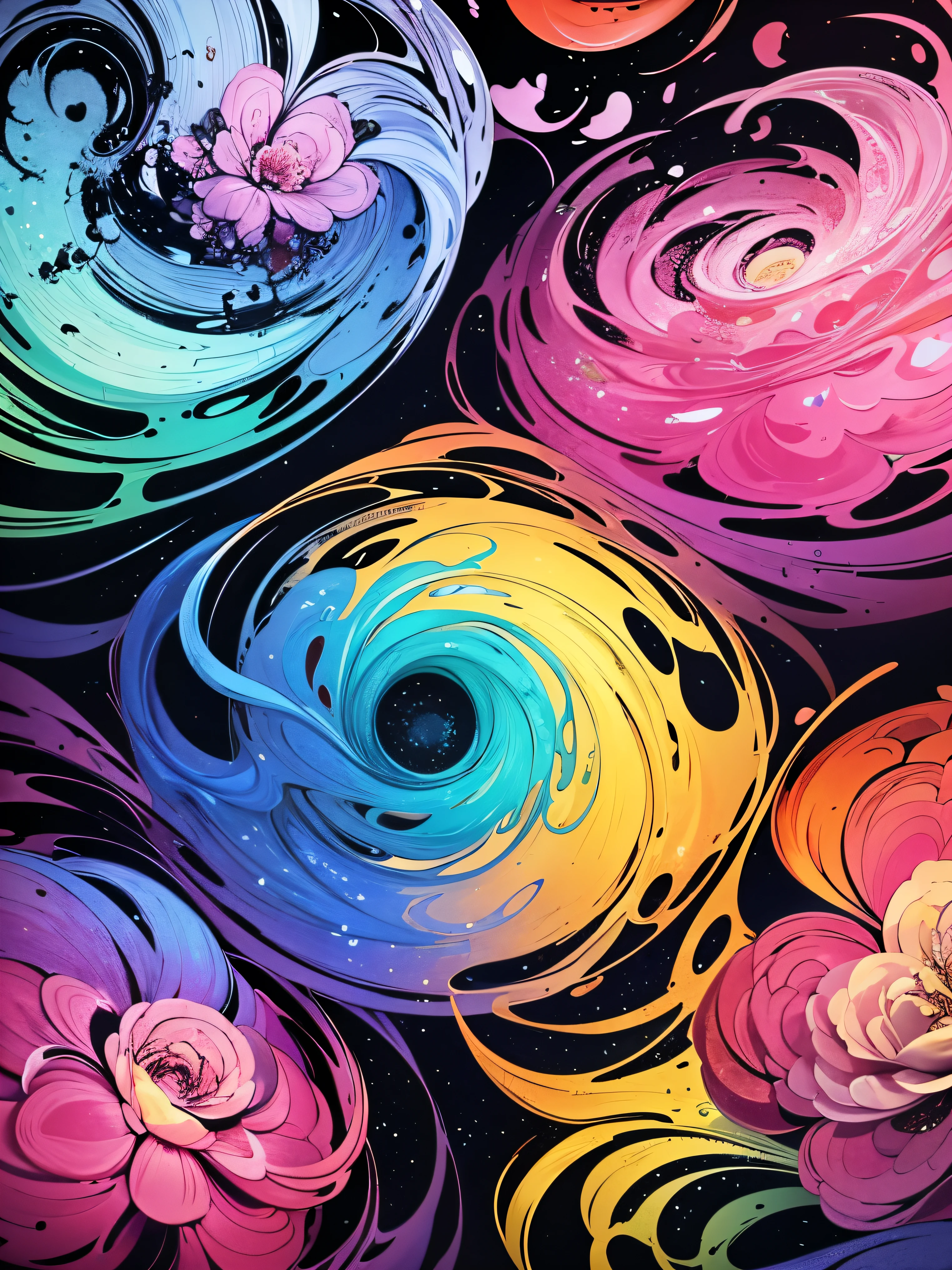 a beautiful flower, color pallet, swirl color, abstract art, color system, color harmonies, color theory, transparent, beautiful gradation, perfect gradation