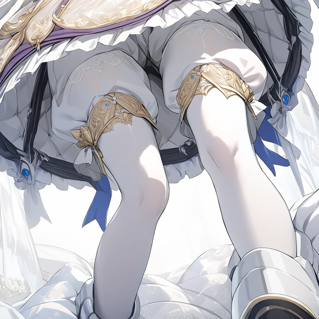(Highly detailed CG Octane render 8k wallpaper), The most beautiful works of art in the world, Full body shot from below, Complex, High detail, 8Year old girl, Gold and silver embroidery, Grey Pearl Medieval Mini Dress(With panniers), Translucent fabric, Please lift your skirt, Strong winds, Translucent slip, Grey translucent tights, Peeking from below, Highest quality, Disorder of clothing, Lying down, underwear, Show off your thighs, night、Wearing bloomers