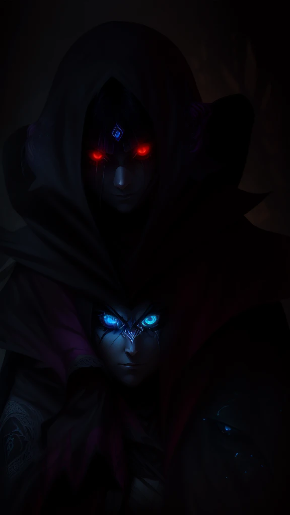 girl, glowing eyes, evil, evil and scary look, raven nearby, шедевр, лучшее качество