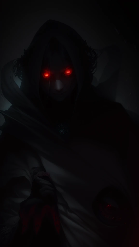 girl, glowing eyes, evil and scary, кроваво-красный, крадется, когти, крылья ворона