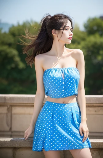 The scene where a 16-year-old Japan girl with the highest quality, masterpiece, illustration, very delicate and beautiful, highly detailed, CG, unified, 8k wallpaper, amazing, elaborate details, masterpiece, best quality, confident but somehow longing for adulthood is choosing a swimsuit on a summer day. Black hair falls softly and wraps around her small frame. Makeup is applied lightly but effectively, giving a youthful look a sparkle.
She wears cool and neat summer clothes. A white lace blouse and blue skirt complement her delicate figure. The lilac new swimsuit peeking out from the hem of the skirt was chosen bravely by her, and the choice symbolizes herself, who is gradually changing from a girl to an adult.
Around her is a multicolored swimsuit, especially white and blue, and the light purple swimsuit she chooses catches the eye. Her gaze is on the swimsuit she has chosen, asking if she is confident in her choice.
The girl's posture is self-confident, but you can feel the courage to take a step. In her eyes, you can see the nervousness, anticipation, and a little anxiety associated with choosing a swimsuit for the first time. But it's all a sign that she's moving one step at a time into adulthood.
The whole scene is realistic and evokes the feeling that the observer is actually by her side. Her facial expressions, outfits, and backgrounds all evoke empathy and understanding in the observer, drawing deeply into her emotions and moments. Face light, (Hanfu:1.1), 1 girl