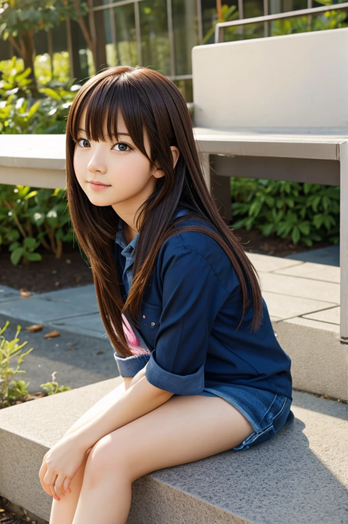 Sitting anime girl