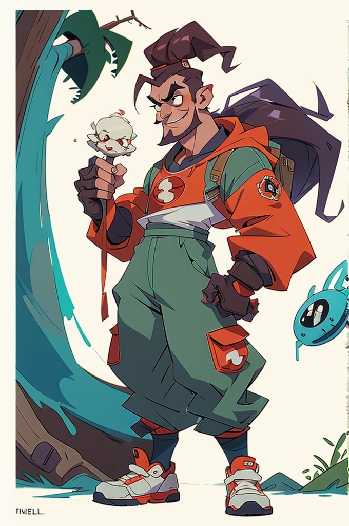 Character man , medevial standing barbar