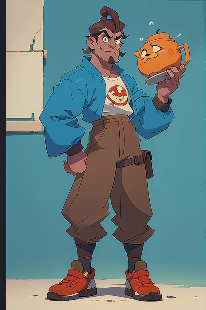 Character man , medevial standing barbar