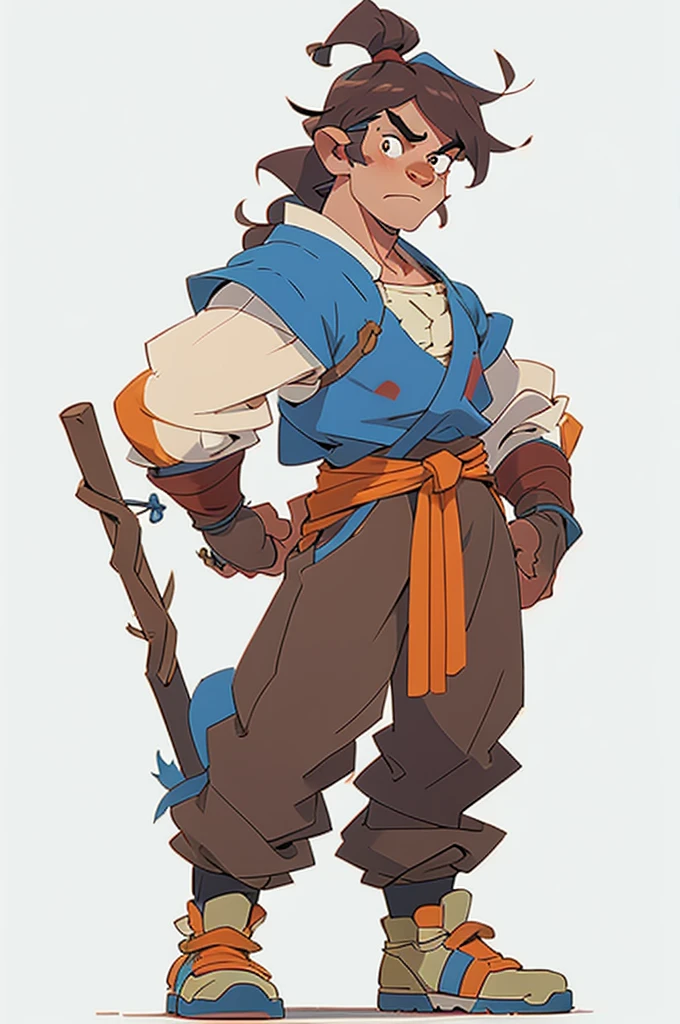 Character man, medieval standing barbar