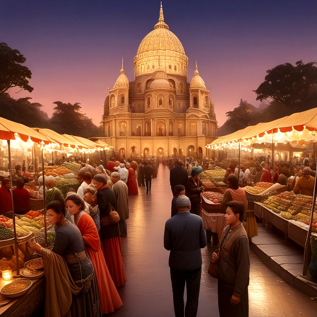 (best quality,4k,8k,highres,masterpiece:1.2),ultra-detailed,(realistic,photorealistic,photo-realistic:1.37),fantastic eastern city,minarets,stunning detailed architecture,illuminated streets,mystical sky,glowing stars in the evening,ornate domes,tall towers,reaching airships in the sky,soft and dreamy pastel colors,enchanted atmosphere,lush gardens,exotic trees and plants,cascading water fountains,impressive gateways,richly decorated market stalls,bustling street vendors,traditional music filling the air,aromatic spices wafting through the streets,peaceful and serene ambiance,delicate lanterns casting a warm glow,grand celebrations happening in every corner,diverse and vibrant city life,ancient traditions blending with modern influences,hidden alleyways leading to hidden treasures,elegant and beautifully dressed locals,graceful movements and dances,exploration and discovery at every turn,gorgeous sunset casting a golden light over the city.