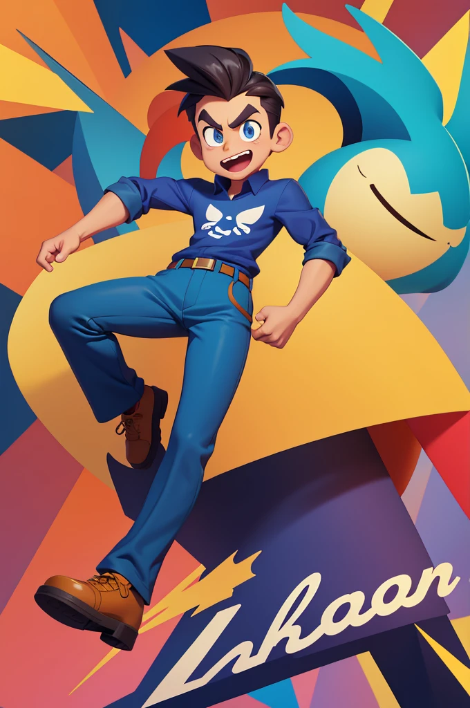 Cartoon character man , cartoon, pant shirt, flat, vector illustration