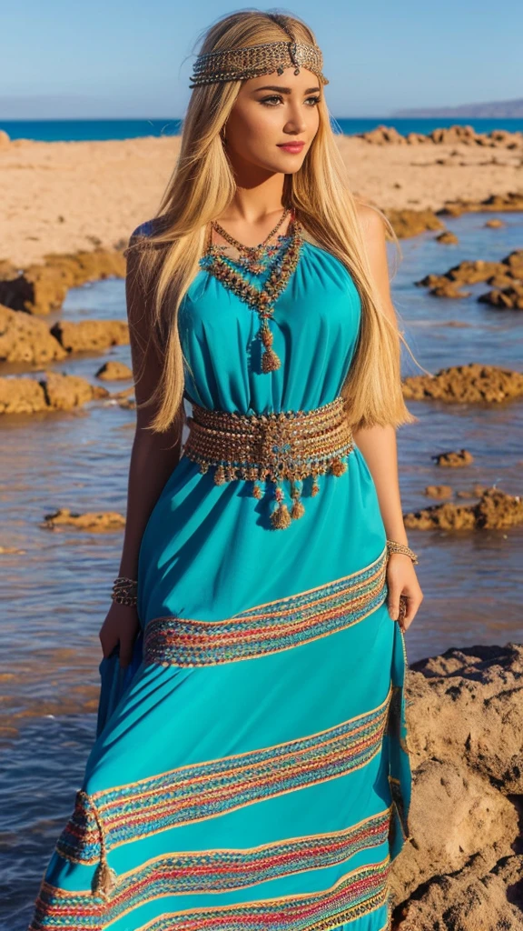 Most beautiful blonde lady, robe kabyle, berber,amazigh, kabyle beauty, bijoux,kabyledress, attractive, hd,best, perfect body , ouadhias,amazigh outfit, beach background