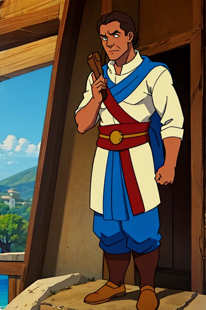 Character man, medieval standing, taverna
