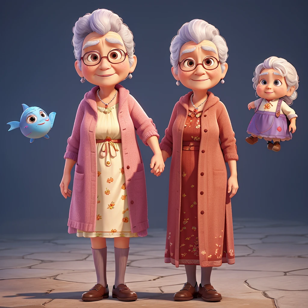 grandmother、1 person、Pixar Style