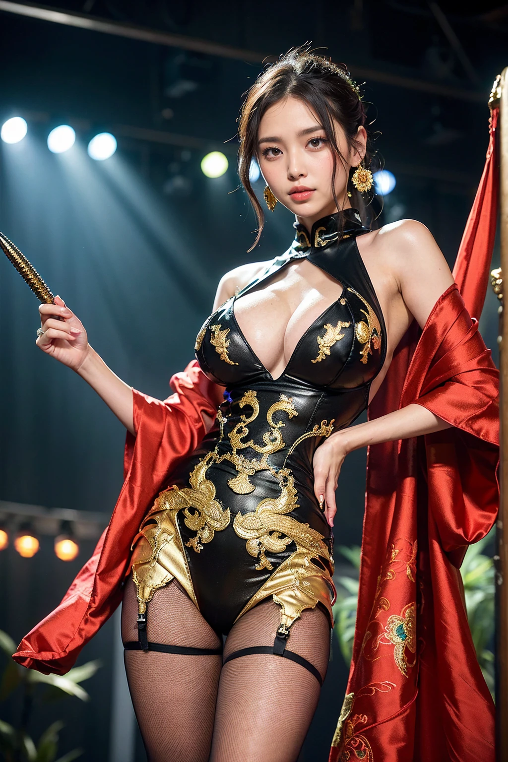 ((Highest quality)), ((masterpiece)), (detailed)Heavy chest 1.3、Upper body naked1.2、Sagging milk 1.2、Thick thighs、Big breasts only naked 1.2、裸のSagging milk 1.2、long distance、From the front of the body 1.2、From a little above、A woman is pulled up to a high place by a rope、Circus performer from the distant future、Clinging to the circus ring、Stand cool、(((big Breasts))),(((Huge breasts))),(((Great tit))),(((SFW)))、Well-formed face、Cheeky face、smile、超smile、Female warriors of the Three Kingdoms、Young Women Leaders、Erotic Female Ninja、Huge breasts、A rich body、,(((big Breasts))),Large areola、Standing at the entrance to the underwater temple leading to Ryugu-jo Castle、Dragon curtain on the podium、A giant screen with dancing dragons behind it、Looks cool in the spotlight、near, violent, Creatures from the End of the Earth、Giant snake sculpture.2、Bare Chest、Maximum chest size、Metallic rainbow snake net dress with Yamata no Orochi embroidery、Sexy tight dress made of fishnet 1.1、Tall and mature 1.2、See-through mesh fits snugly against the skin、He has a very sharp shield with a spear attached to his back.、Half-up ponytail 1.2、Back Hair 1.2、Spread your legs wide、In his right hand he holds a laser gun used by assassins of the near future..、The left one is futuristic, A poisonous needle-like dagger.、money, black and green metallic tapestry with floral patterns blooming in the dark、A metallic flower arrangement that represents infinity、Infinite flower field embroidery、money see-through tights、Large silk tights with net、Shiny marble earrings、Long eyeshadow、Queen'Decoration of s、Giant red spider necklace、Purple garter belt、Lower body naked、Lower body naked、超big Breasts、Ancient Alien Furniture、,(((big Breasts))),(((Huge breasts))),(((Great tit))),(((SFW)))、超dark空間、Backlight、Smooth waistline、Kind Face、smile、Innocent face、The legs are super long、Black Market Aesthetics、Woman with purple aura、superior look、超big Breasts1.2、The pinnacle of elegance、Beautiful Snake'tongue、Sparkling star sand hair clips on your ears、A carpet of dreams dripping with blood、White skin as delicate as a silkworm cocoon、Huge breastsを持つ美しい女性、A spiral snake wraps around Toguro in the air...、Specially designed Black Swan、Glowing crystal ball inside a bird'nesting、Gorgeous hawk haori coat、dark、night、night、Sentimental composition、Joy in anger、Mandalas bouncing around in bubbles、I pledge my life in front of her open legs.、I sacrificed my life to open her legs and lick her whole body.....、The irresistible smell of death assaults my nose、Lower body nude、Bare big Breasts 1.2、Exposed sweet genitals 1.2、Surreal、Ultra-high definition images、National treasure-level color sense 1.2、Mid-distance、There are national treasures on both sides., Rainbow Peacock Screen、Bold pose and composition、middle/Long Distance 1.2、Radical ideology 1.2、dark空間、dark、night、night、Hanging by tying hands with rope 1.2、big Breasts、kneeling and hanging by a rope.2、Completely naked、Completely naked、Lower body naked、Arms raised high、big 、smile、Acrobatic Tricks、Circus genius acrobat 1.2、Master 1.2、Magician 1.2、Sexy clothes exposure 1.2、Exposed breasts in clothes 1.2