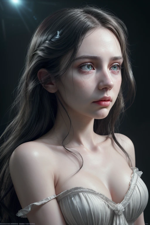 British girl, White skin, beautiful woman, long wavy black hair, light eyes, big eyes highlighting, short dress with hyper details, Full body, slim waist, small breasts, fleshy mouth.
[(Hassleblad H6D-400c)], [(medium format image)],[(dreamy)],[(400 mega pixels)], (photorealistic:1.4), (RAW photo:1.2), (8k), (masterpiece:1.3), (realistic), (hyper-realistic), ultra-detailed, illustration, very_high_realistic:1.5 ,very_high_resolution:1.5, HDR, CG, unity, 8k wallpaper, Amazing ,finely detail, official art, extremely detailed CG unity 8k wallpaper, (best quality), incredibly absurdres, ultra-detailed, light on face, cinema lights, cinematic lighting, professional lighting, photon mapping, radiosity, physically-based rendering, solo focus, sharp focus,
highres, extremely detailed ,extremely delicate and beautiful, intricate detail, facial muscles, beautiful detailed girl, natural makeup, extremely detailed face,  looking away.
 
